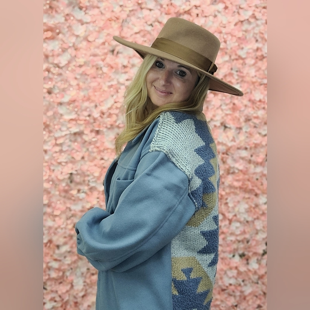 Nine West‎ Women's Wool Felt Telescope Floppy Hat One Size Pecan​